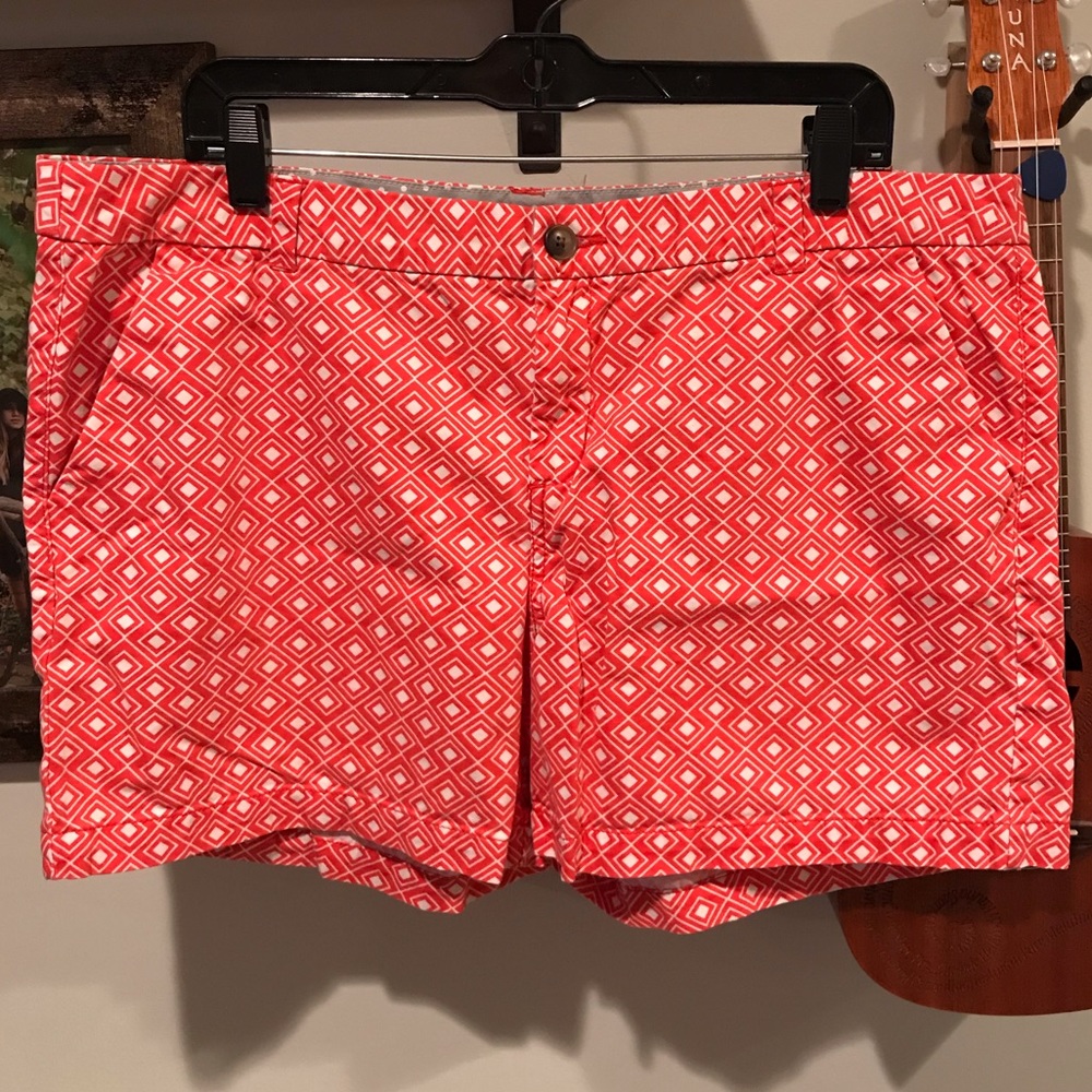Merona shorts, dark orange and white